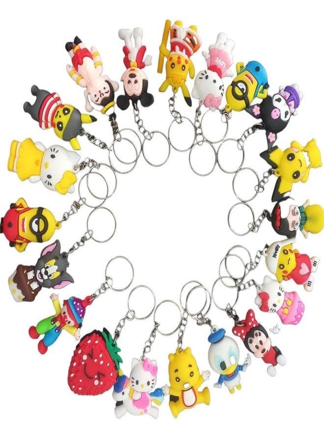 TOYSFAST Cartoon Keychain Pack of 48 PCS for Kids, Multicolour, Rubber, Cartoon Theme, Novelty Style, Key Ring Hook Holder Car(D53) - Image 2