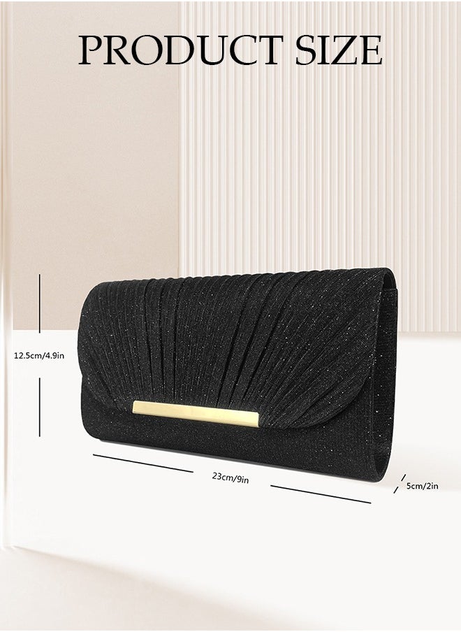 DUNISO - Women Shiny Glitter Evening Clutch Crossbody Bag Envelope Handbag Chain Purse for Wedding Formal Cocktail Party - Image 1