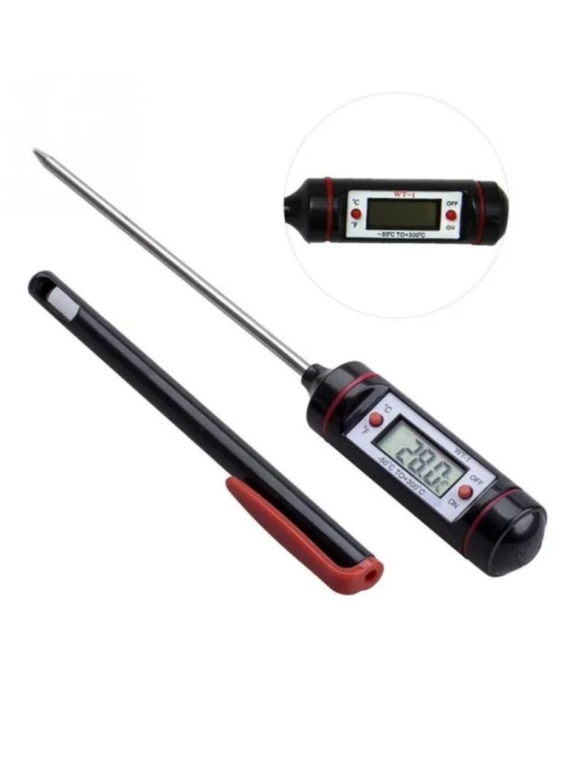 Food and beverage cooking thermometer, black/silver - Image 1
