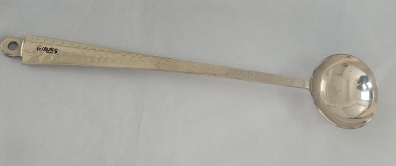 Alluring Homz Traditional Handcrafted Brass Utensil Ladle | Brass Cookware | Serving Spoon I Pure Brass Ladle, Cooking and Serving Spoon. Heavy Gauge (Golchi) (15 inch) [Weight: 225gms] (1 Piece) - Image 1