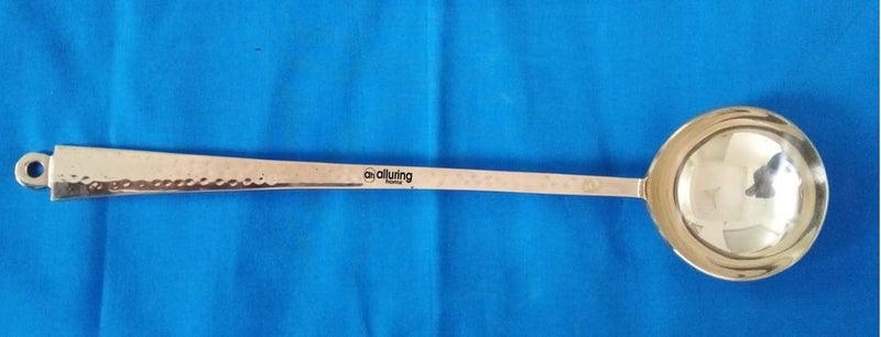 Alluring Homz Traditional Handcrafted Brass Utensil Ladle | Brass Cookware | Serving Spoon I Pure Brass Ladle, Cooking and Serving Spoon. Heavy Gauge (Golchi) (15 inch) [Weight: 225gms] (1 Piece) - Image 5