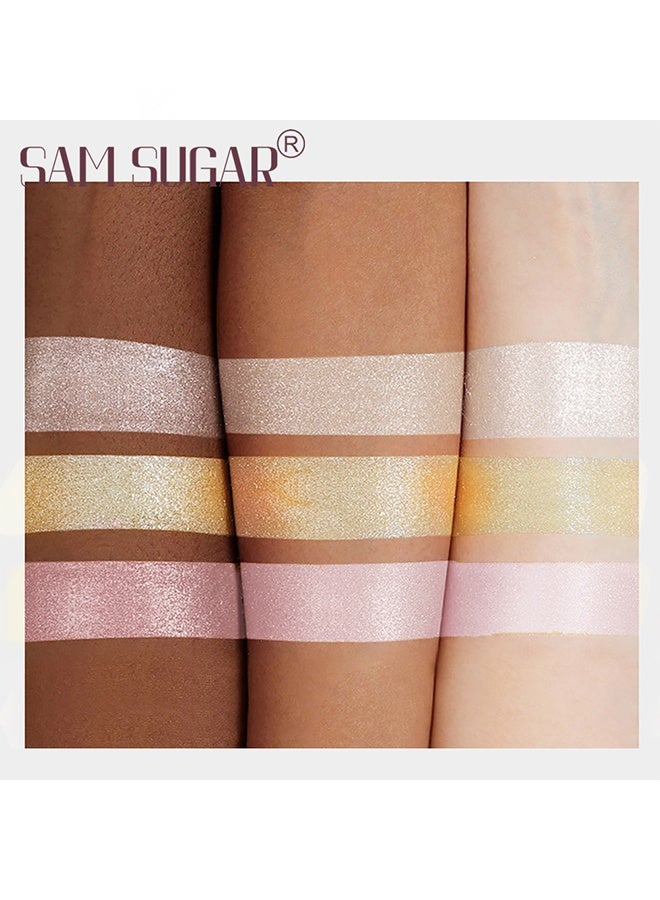 سكر سام ظلال العيون الذهبية ، هايلايتر - لامع متعدد الاستخدامات للعيون والخدين وعظام الترقوة ، ذهبي متلألئ - Image 4