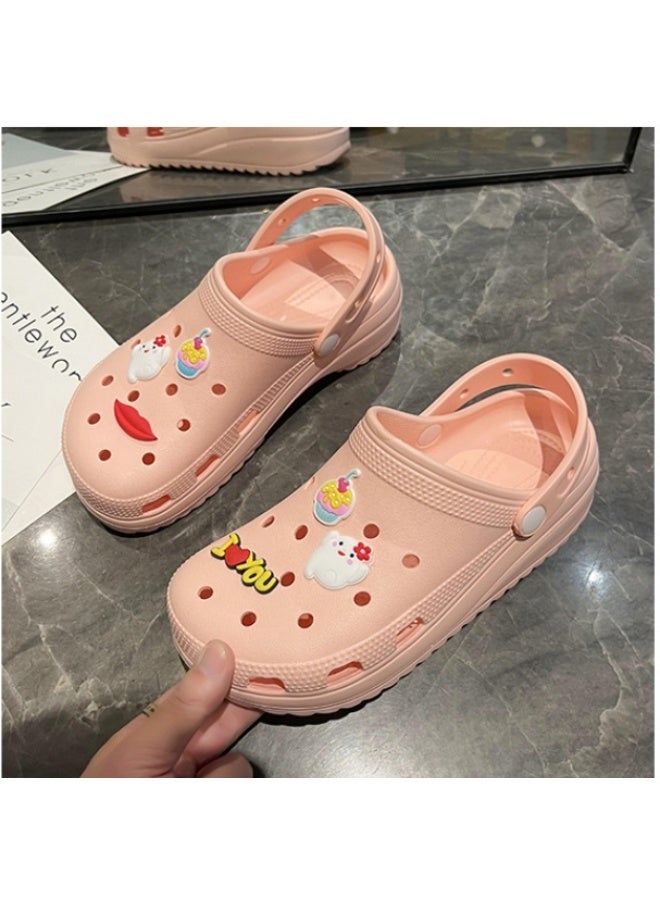 NIBEMINENT Summer Casual Thick Heel  Garden Shoes for Women Outdoor Wearable Sandals Breathable Ladies Shoes - Image 2