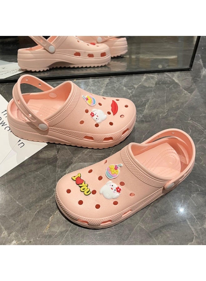 NIBEMINENT Summer Casual Thick Heel  Garden Shoes for Women Outdoor Wearable Sandals Breathable Ladies Shoes - Image 3