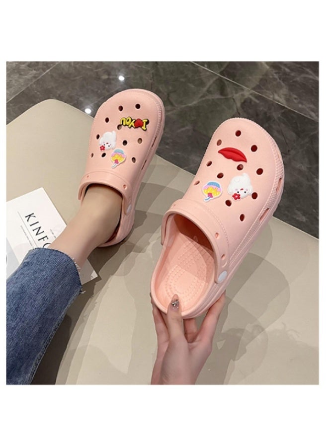 NIBEMINENT Summer Casual Thick Heel  Garden Shoes for Women Outdoor Wearable Sandals Breathable Ladies Shoes - Image 4