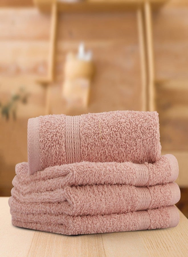 LUSH & BEYOND Face Towel Set of 4, 100% Cotton Towel for Men & Women 500 GSM Towel(Size 12X12 inches) (Pink) - Image 1