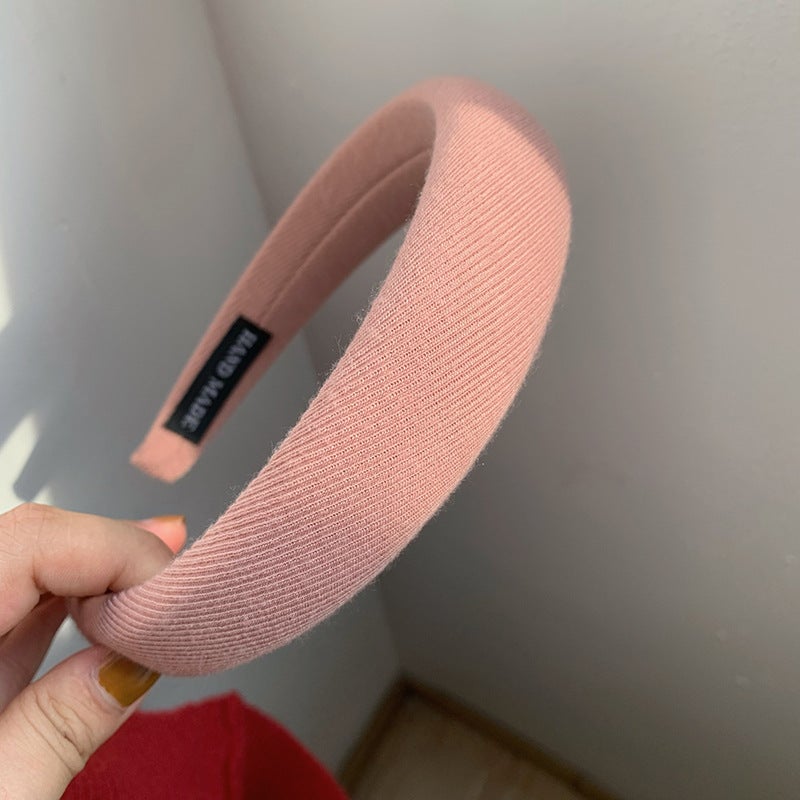 Loquat Retro Pink Series Headband Sponge High Cranial Top Increased Headband Women Korea Internet Celebrity 2022 New Outgoing Pink