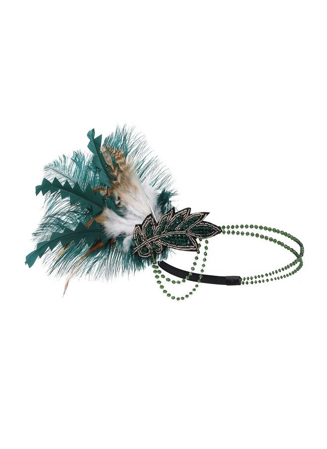 1920S Headpiece Flapper Headband - Roaring 20'S Sequined Showgirl Hair Band With Feather (Dark Green) - pzsku/Z2617CDCB4B15C20AED33Z/45/_/1735566726/c36c5fd9-10c5-4130-8139-38845aad9603