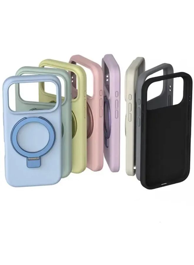Green Magnetic Ring Holder Case For iPhone 14 Wireless Charging Compatible With Ring Stand - Image 1