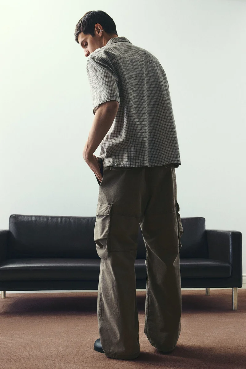 H&M  Loose Fit Washed cargo trousers for Men | Best Price UAE