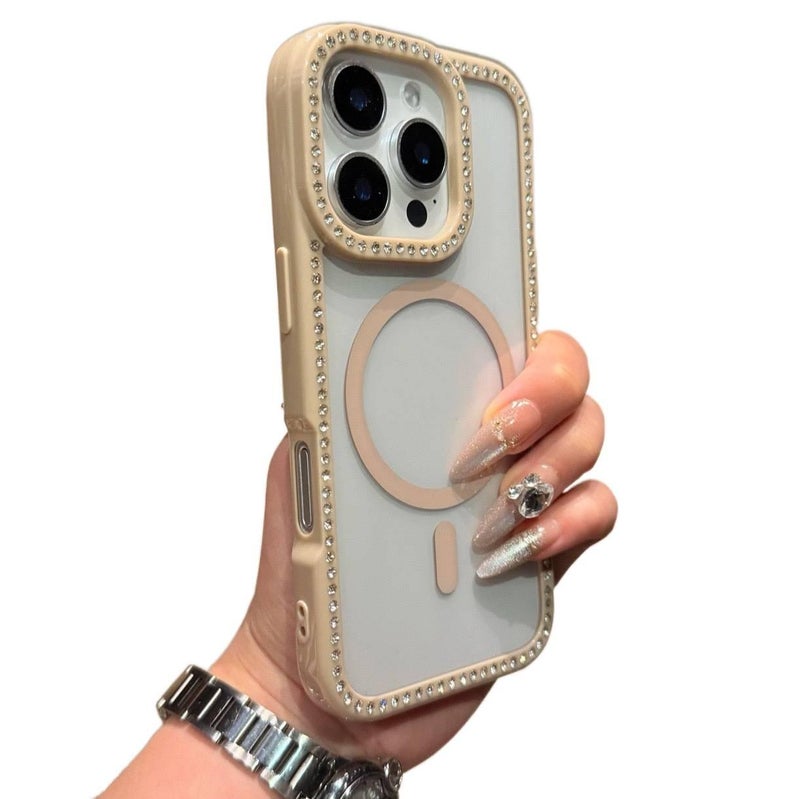 MS غطاء MagSafe بAcrylic لـ iPhone 14 / 14 Plus / 14 Pro / 14 Pro Max مع لون حلوى ومغناطيس قوي مع مقاوم للصدمات مع مقاوم للخدش مع حماية من السقوط باللون Coffee Brown مغناطيسي من الأك. - Image 1