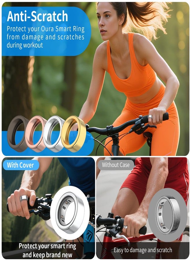 Wacanc 4 Pack Cover Compatible with Oura Ring Gen 4/Gen 3 Horizon/Gen 3 Heritage,Anti-Scratch TPU Protector for Workout Women Men,Charging Directly (XL-10#/11#) - Image 4