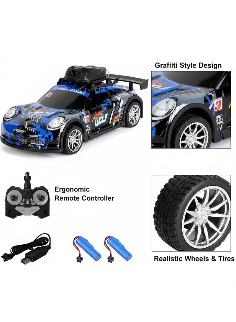 واي آند دي سيارة دريفت صغيرة تعمل بالريموت كنترول، سيارة 2.4G 4CH للتحكم عن بعد مزودة بأضواء LED وكاميرا عالية الدقة، سيارات سباق RTR كهربائية للكبار والصغار - Image 5