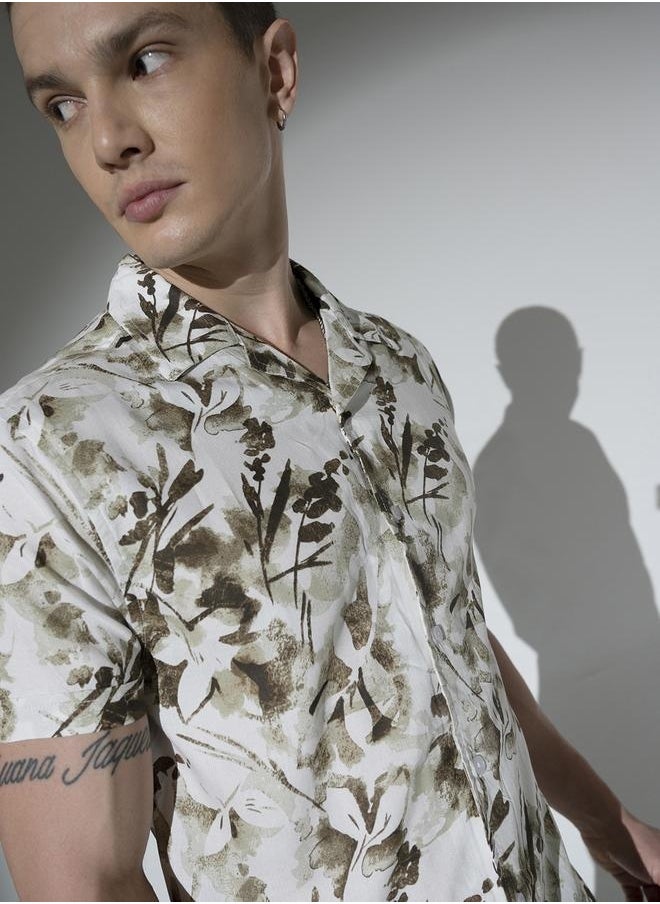 Hubberholme Multicolor Floral Print Shirt for Men, Regular Fit Casual Essential  - Image 1