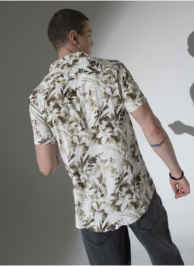 Hubberholme Multicolor Floral Print Shirt for Men, Regular Fit Casual Essential  - Image 5