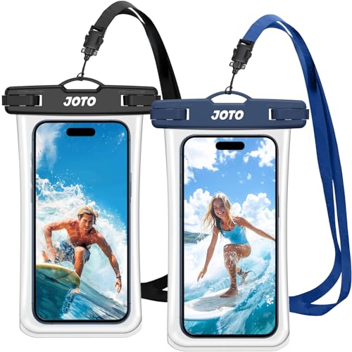 JOTO 2 Pack JOTO Waterproof Phone Pouch Case Up to 7", IPX8 Underwater Phone Case Cellphone Dry Bag for iPhone 17/Air 16 15 14 13 12 Pro Max Xs Max XR X 8 7 6S Plus SE/Galaxy S24 S23 S22 S21 - Black & Navy - Image 1