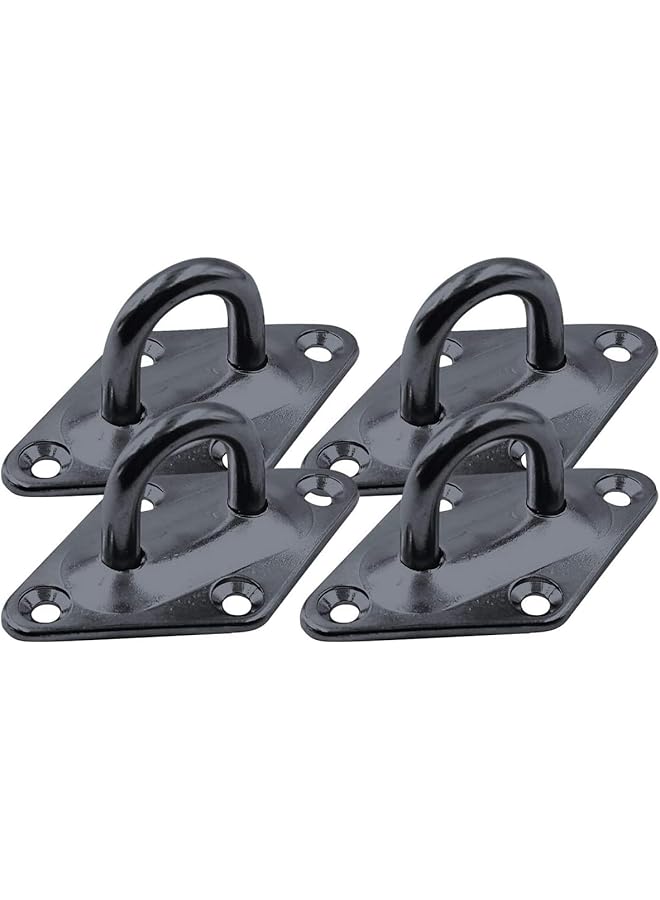 PROMASS Heavy Duty M6 Ceiling Hook Diamond Pad Eye Plate, 304 Stainless Steel and Black Zinc Galvanized Steel Corrosion Resistant, (8-Pack-Black-M6)  - Image 1