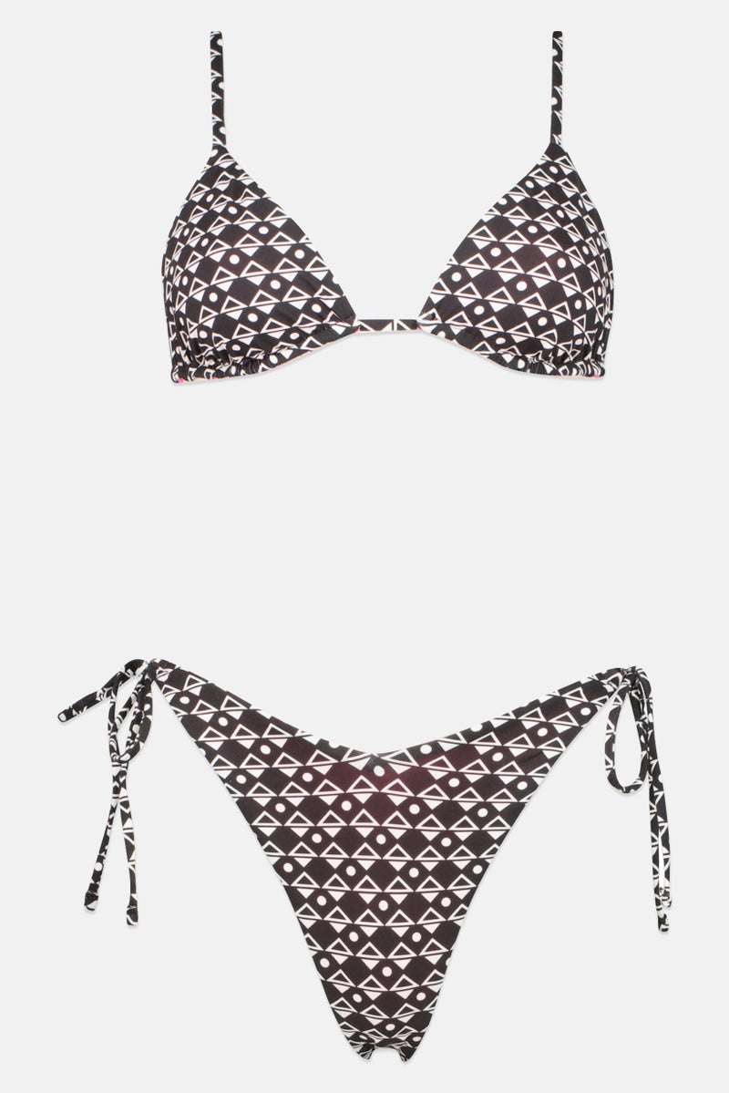 Hurley Women 2 Pieces Non Padded Reversible Bikini Set, Multicolor - Image 1