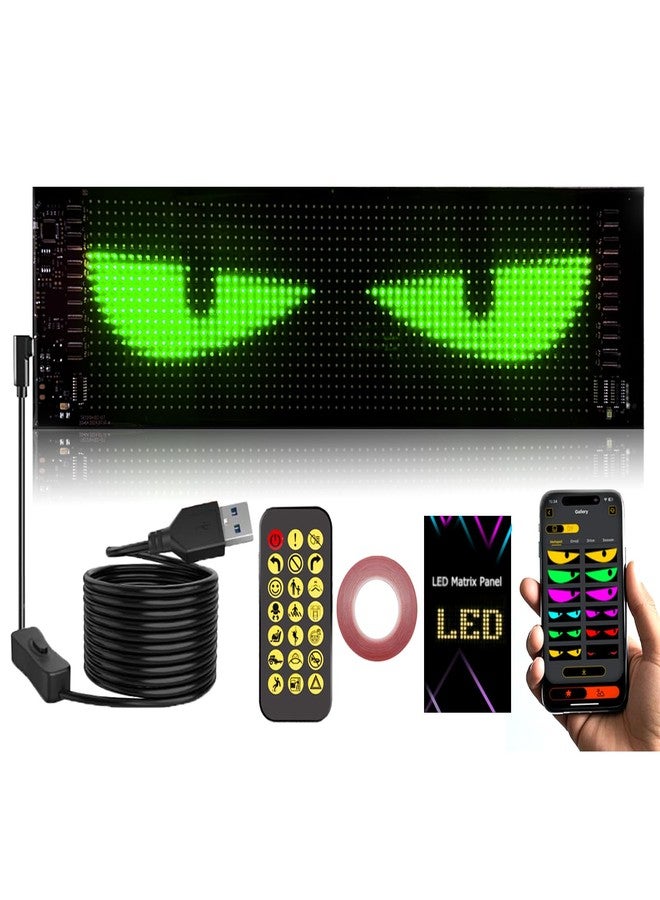 ridroid Devil Eyes Lights for Cars, Window LED Eyes,Soft Screen for Car Windows, DIY Car Dynamic LED Smart Colorful Eye Lamp Soft Screen,Soft Screen LED Eyes for Truck Windshield(1PCS/4 * 13.7 in) - Image 1