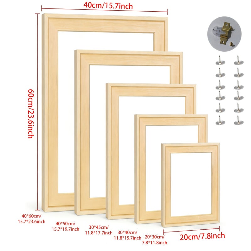 5D DIY رسم الماس بإطار من الخشب الصلب مقاس 20 × 30 سم ديكور حائط لاصق مزدوج الوجه - Image 1
