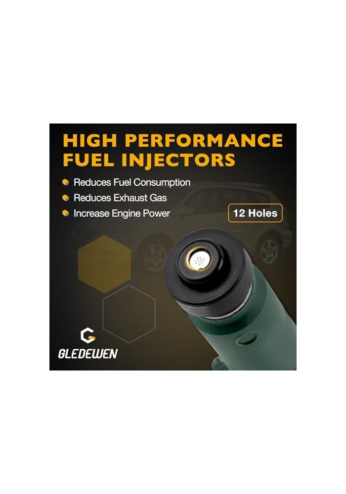 Gledewen Fuel Injector 12 Holes 4Pcs 18L L4 Gas DOHC for 20002005 Toyota Celica MR2 Spyder 20002004 Corolla 0306 Matrix 0002 Chevy Prizm 0306 Pontiac Vibe Replace 232500D040 2325022040 FJ415 - Image 3