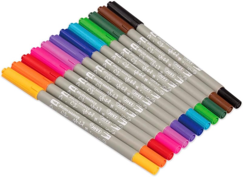 Jovi Brush Marker Set - 12 Double Tip Markers for Calligraphy and Drawing - Image 3