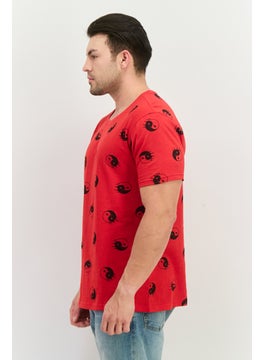 Originals by Brooklyn Cloth Men Crew Neck Short Sleeves Allover Printed T-Shirt, Red  - Image 3