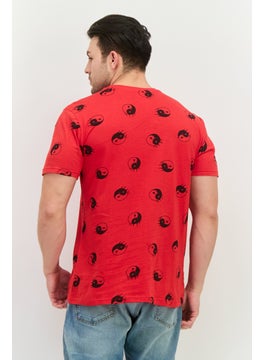 Originals by Brooklyn Cloth Men Crew Neck Short Sleeves Allover Printed T-Shirt, Red  - Image 2