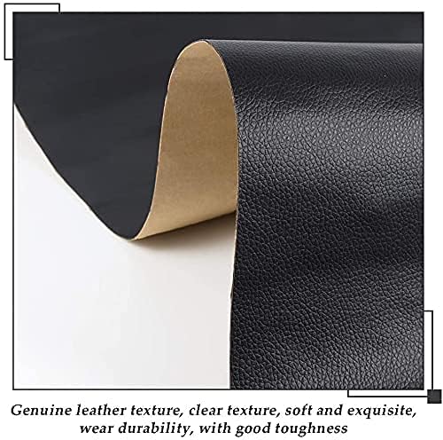 yorten Yorten Adhesive leather repair patch for upholstery leather repair tape self-adhesive genuine leather patch 30 x 60 patch leather adhesive for sofa (black)  - Image 3