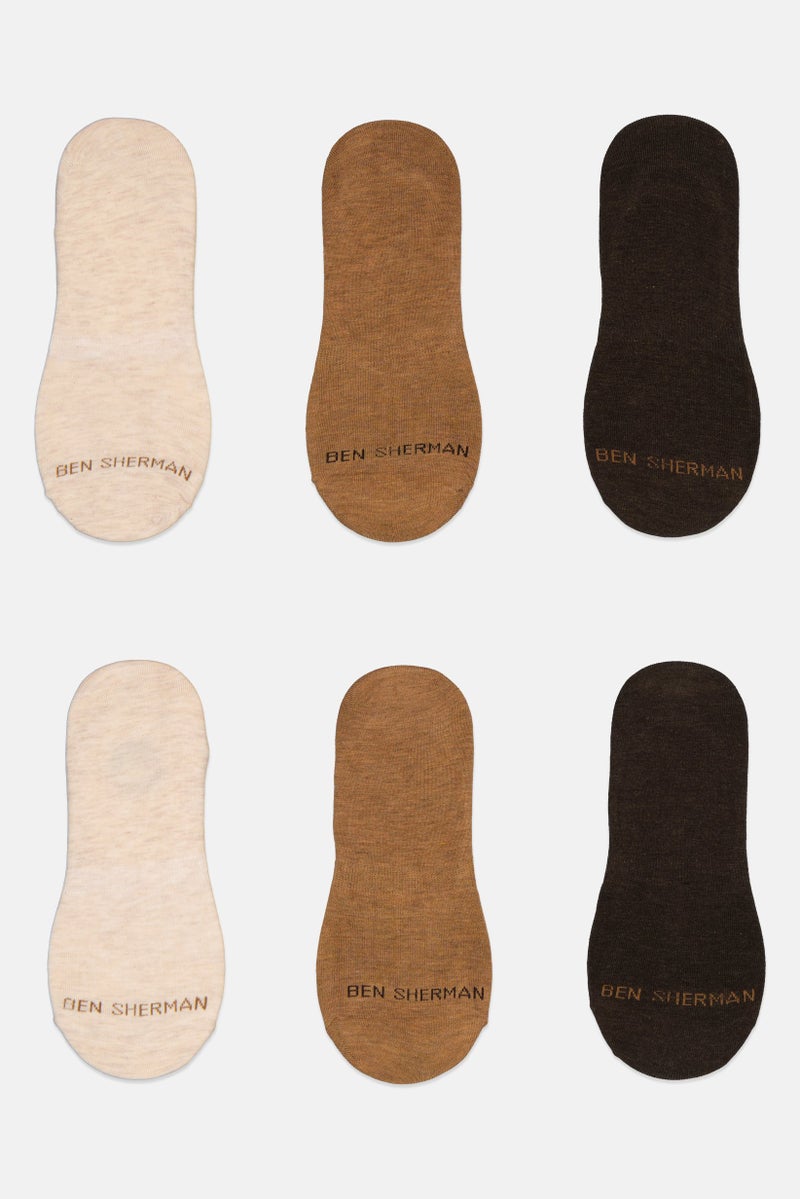 Ben Sherman Men 6 Pairs Brand Logo No Show Liner Socks, Multicolor  - Image 2