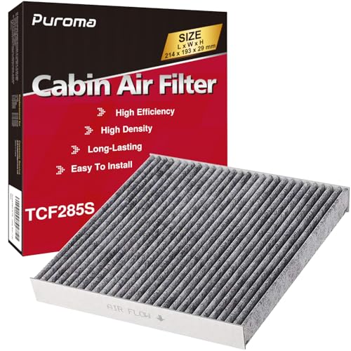 Puroma Cabin Air Filter with Activated Carbon Compatible with CP285 CF10285 Toyota Camry RAV4 Highlander Corolla Sienna Tundra Prius 4Runner Subaru Outback Lexus Scion Land Rover Jaguar - Image 1