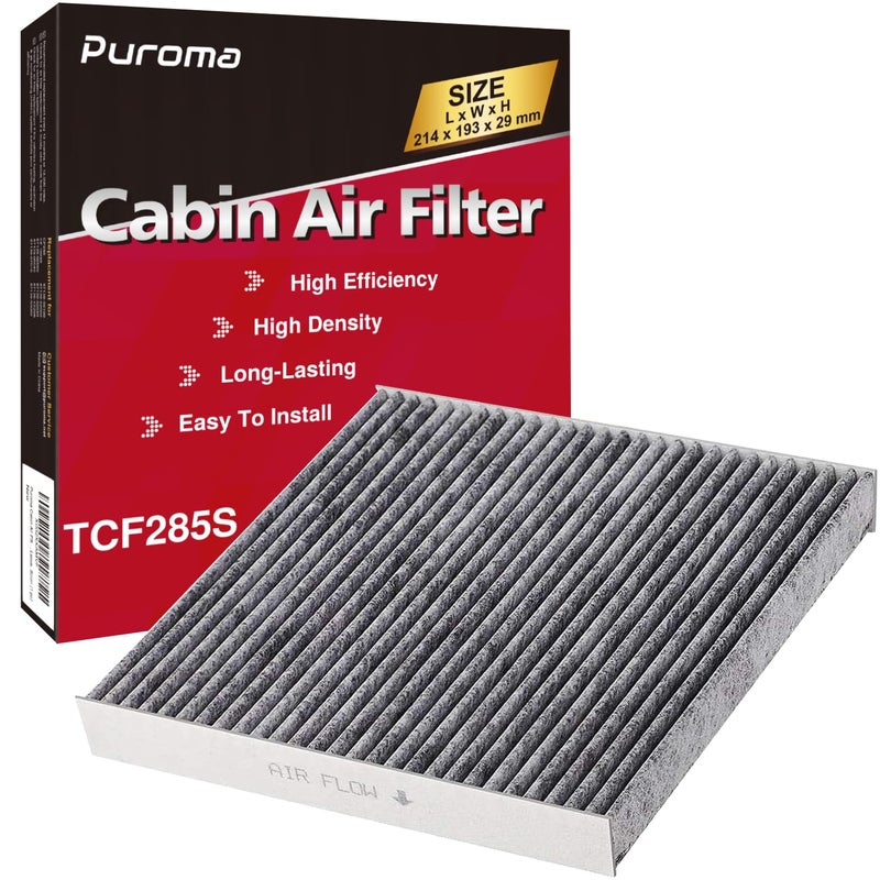 Puroma Cabin Air Filter with Activated Carbon Compatible with CP285 CF10285 Toyota Camry RAV4 Highlander Corolla Sienna Tundra Prius 4Runner Subaru Outback Lexus Scion Land Rover Jaguar - Image 3