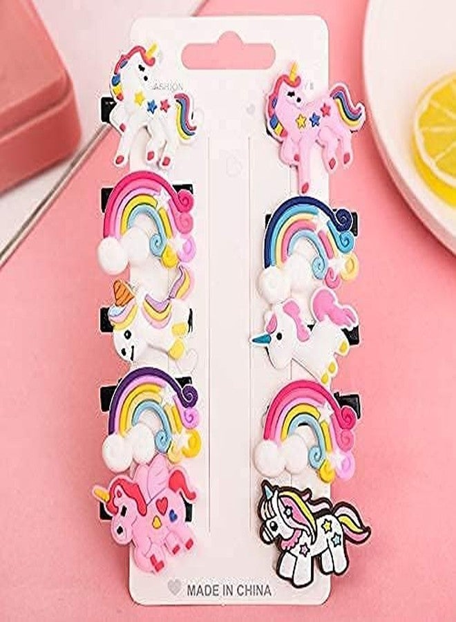 NEOBABY Hair Clips Set Rainbow Unicon Hairpin, Navratri Gift/Kanya Pujan Gift/Kanjak Gift Set/Best Return Gift Items Hair Accessories | Barrettes With Multi Design (Multicolour,Pack of 10 Pcs, Assorted) - Image 1