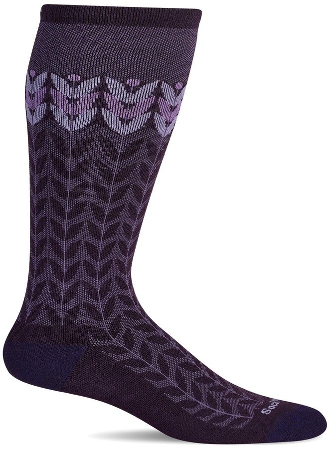 Sockwell Women's Bean Stalk Moderate Graduated Compression Sock, Blackberry - S/M - Image 1
