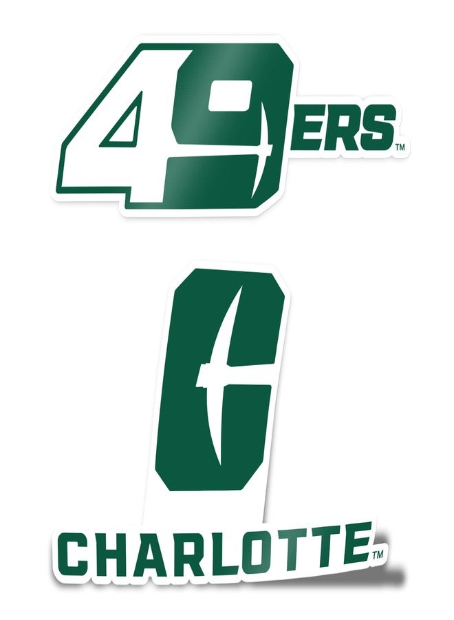 Desert Cactus University of North Carolina Charlotte Sticker UNCC Forty Niners 49ers Vinyl Decal Laptop Water Bottle Car Scrapbook (4 Inch Set V1) - Image 1
