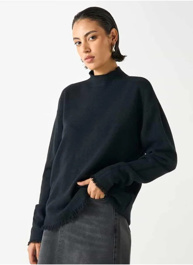 2Xtremz 2Xtremz Textured High Neck Sweater with Long Sleeves