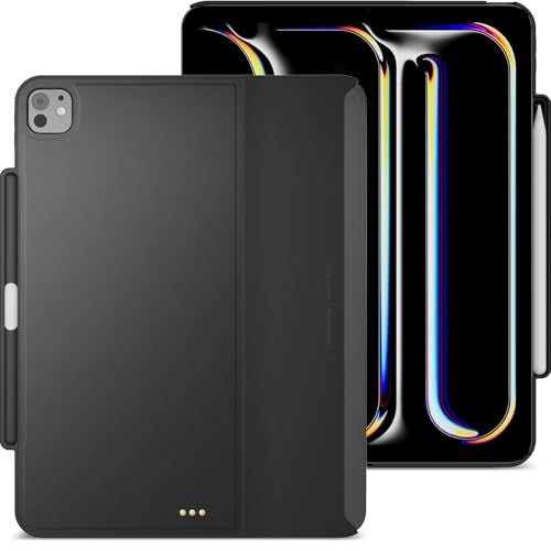 MAGEASY CoverBuddy for M5 & M4 iPad Pro 13" (2024-2025) - iPad Pro Case Compatible with Magic Keyboard for iPad Pro (M5 & M4), Enhanced Thickness & Heat Dissipation - New Black (Leather 5.05) - Image 1