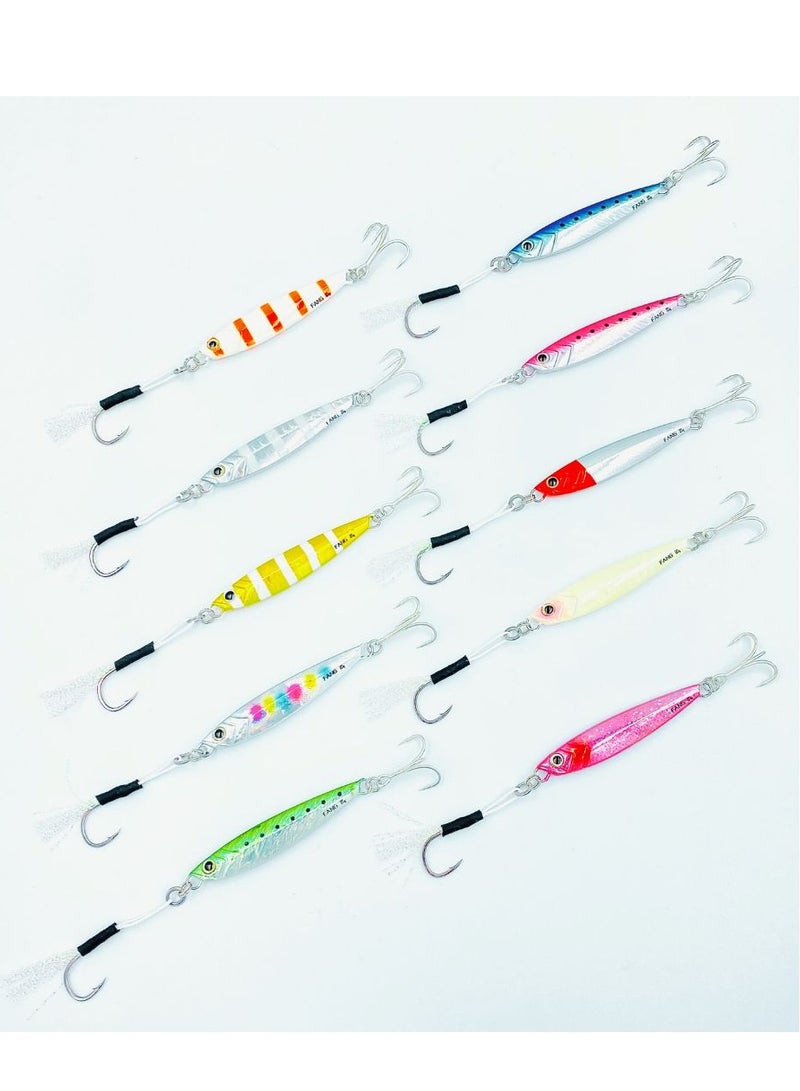 Oakura Silver Zebra Jig 40g Weights, Extra Sharp BKK Hook, 10 Mesmerizing Colors - Lightweight Gear for Epic Fishing Adventures - Image 4