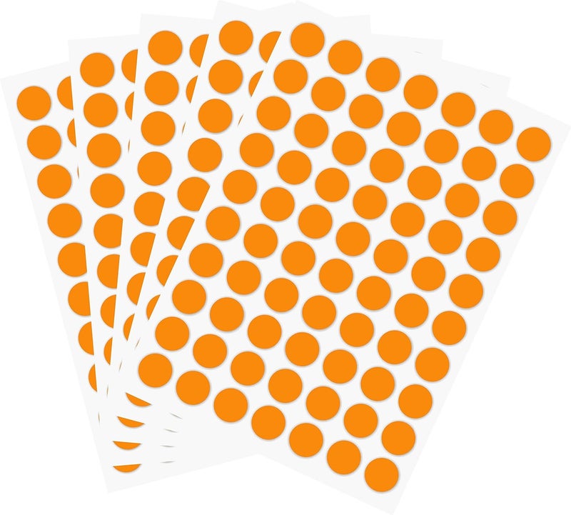 PARLAIM 1050 PCS 3/4 Inch Round Color-Code Dot Stickers, Color Coded Circle Stickers for Classroom, Office (Fluorescent Orange) - Image 1