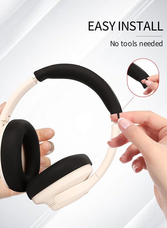WUNIAK Silicone Case Cover for Soundcore by Anker Q20i Hybrid Active Noise Cancelling Headphones,Ear Caps Cover/Headband Cover for Life Q20i,Anti-Scratch Accessories Soft Silicone Protector.(Black) - Image 5