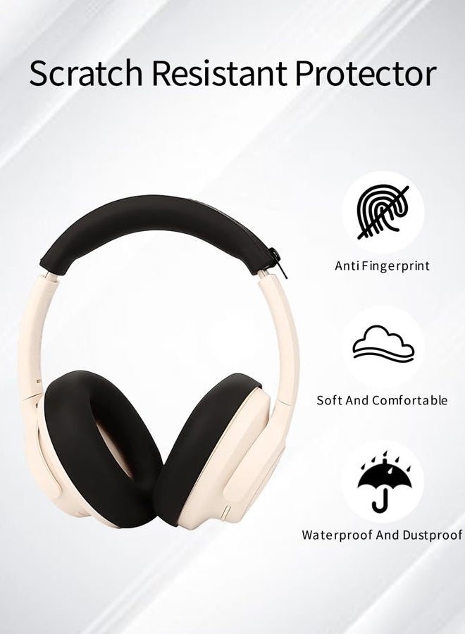 WUNIAK Silicone Case Cover for Soundcore by Anker Q20i Hybrid Active Noise Cancelling Headphones,Ear Caps Cover/Headband Cover for Life Q20i,Anti-Scratch Accessories Soft Silicone Protector.(Black) - Image 2