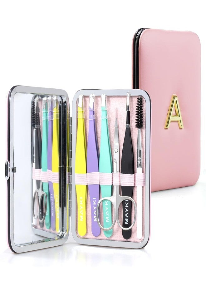 MAYKI Eyebrow tweezers with intial for Women Facial Hair, Best Gifts for Teen Girl/Daughter/Friend/Mom/Bridesmaid/Wife/Girlfriend, Unique Gift for Birthday/Anniversary/Mothers Day/Valentines Day/Christmas - Image 1