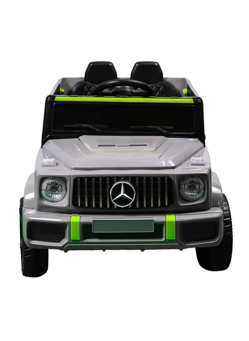 كيوت نينوز سيارة أطفال كهربائية جي كلاس رمادية 12 فولت - مقاعد جلدية، ماطورين 380 واط، ومزايا ترفيهية مميزة - Image 1