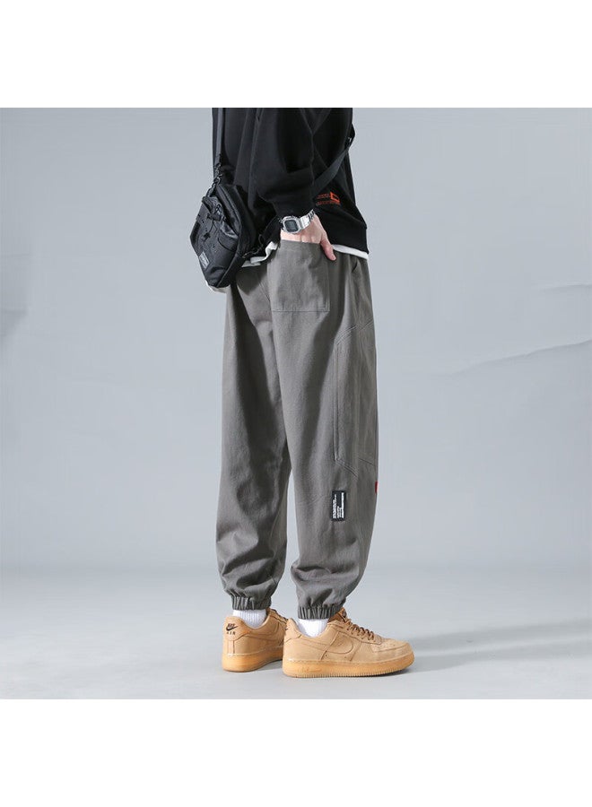 Homlean American Workwear Casual Pants Men Autumn Trendy Loose Jogger Trousers Hk20 Gray 5XL - Image 1