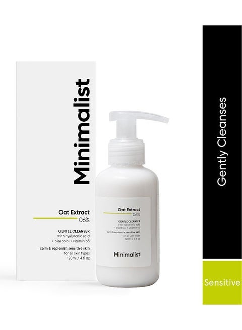 Gentle Hydrating Face Wash for Sensitive Skin (Dry to Normal) With 6% Oat Extract And Hyaluronic Acid| Non-Drying Face Cleanser| Fragrance Free