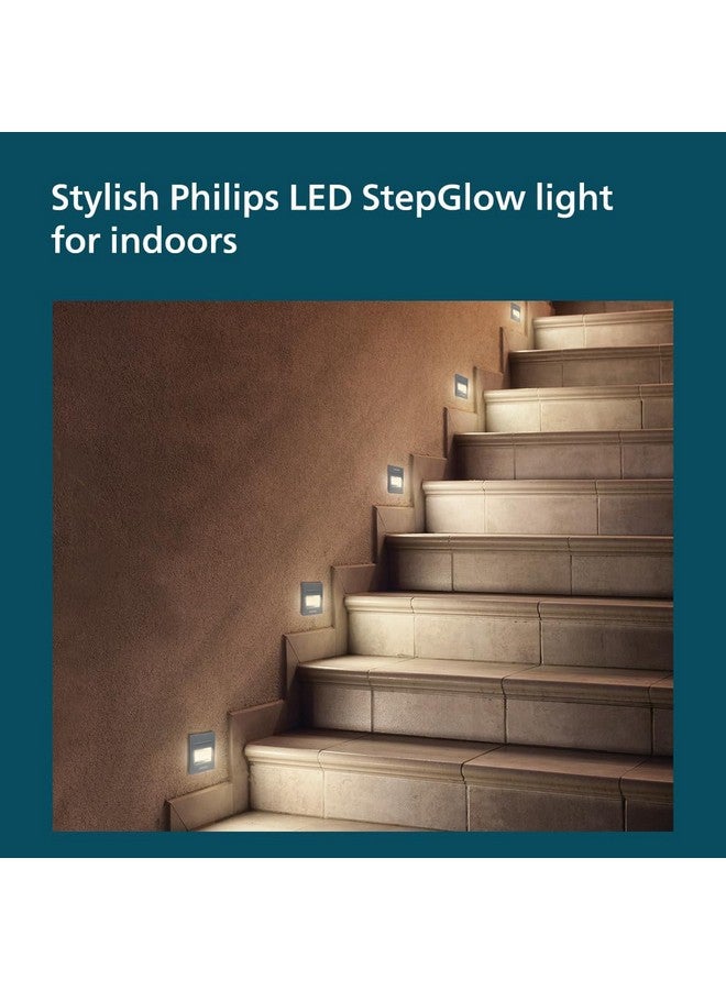 PHILIPS 2W Decorative LED Step Light | StepGlow Surface Mounted Anthracite Outdoor LED Stair Light | Warm White, Pack of 1-Acrylonitrile Butadiene Styrene - Image 3