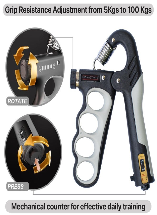 High Activity- Adjustable Hand Grip Strengthener, Hand Gripper for Men & Women for Gym Workout Hand Exercise Equipment to Use in Home for Forearm Exercise, Finger Exercise Power Gripper - Image 3