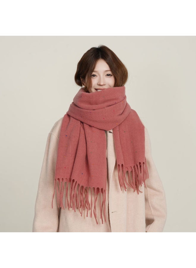 آي إس آي وشاح شتوي أنيق بلون موحد للنساء، شال دافئ ناعم محبوك - Image 1