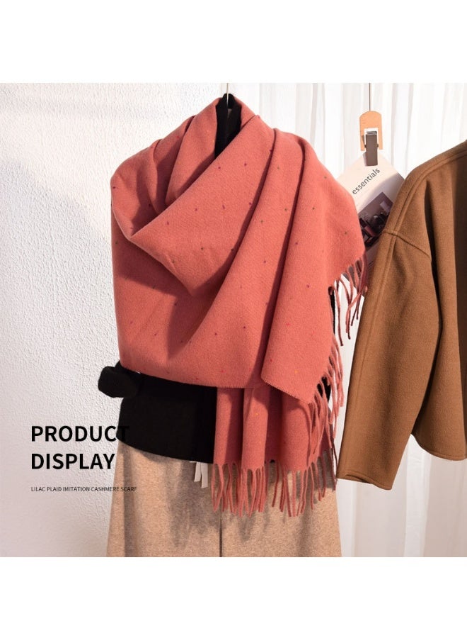 آي إس آي وشاح شتوي أنيق بلون موحد للنساء، شال دافئ ناعم محبوك - Image 4