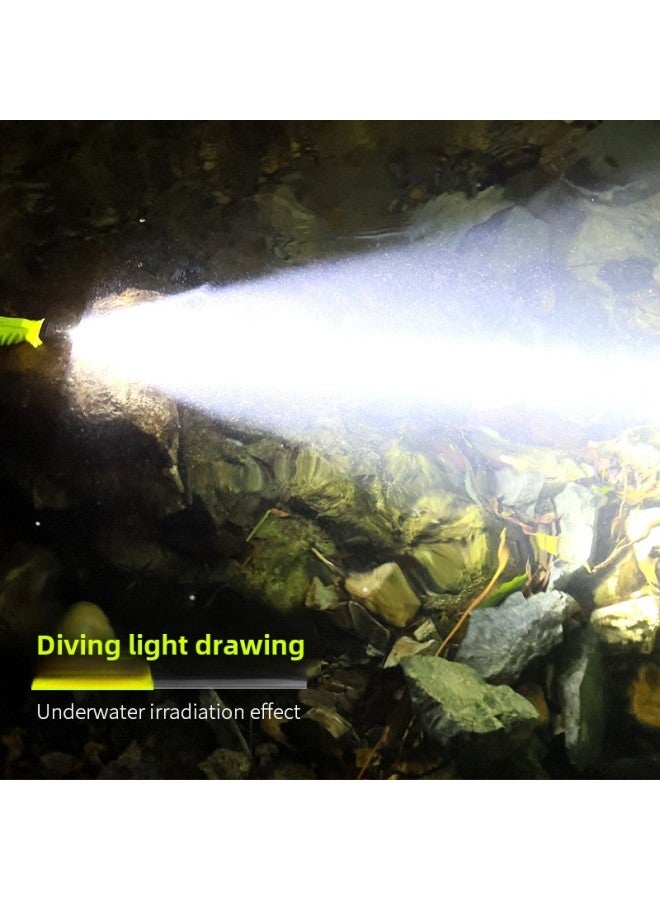 Diving Special Flashlight Strong Light Charging Outdoor Super Bright Waterproof Underwater Professional Deep Diving Night Diving Fish Searchlight-Product Specifications:(white Light) Hn-qs28 Submersible Flashlight Single Battery Version - Image 4